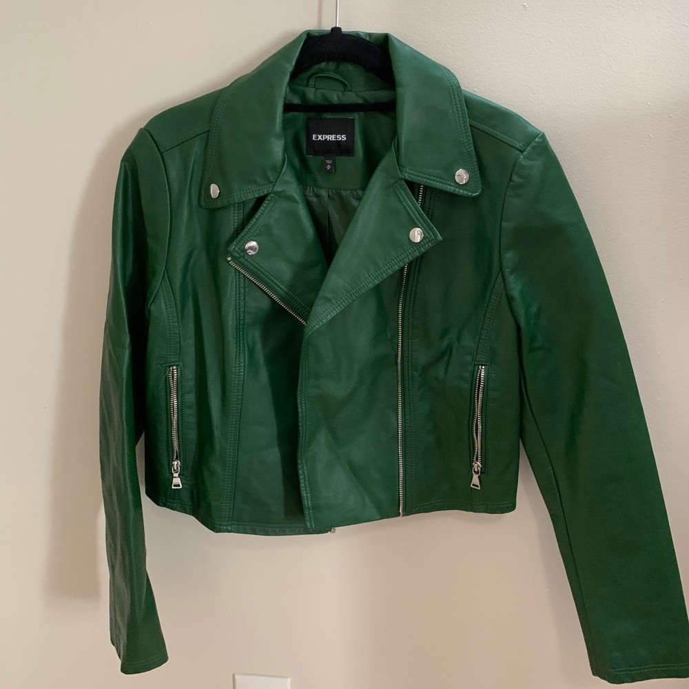 Green leather jacket